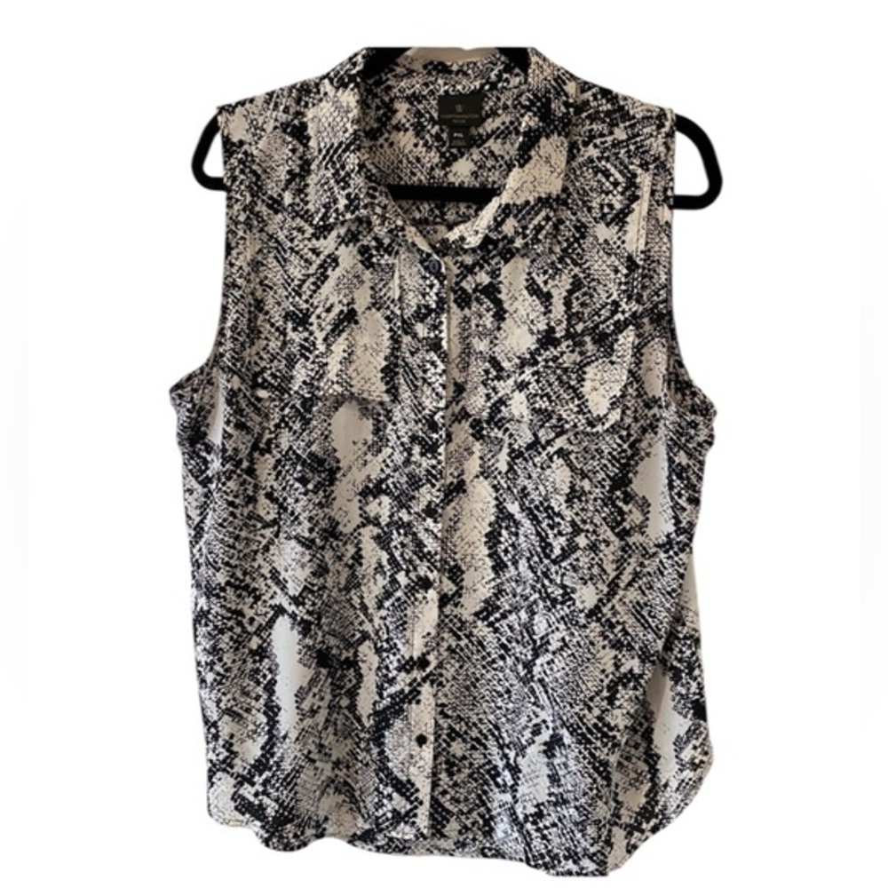 Snakeskin Print Sleeveless Blouse